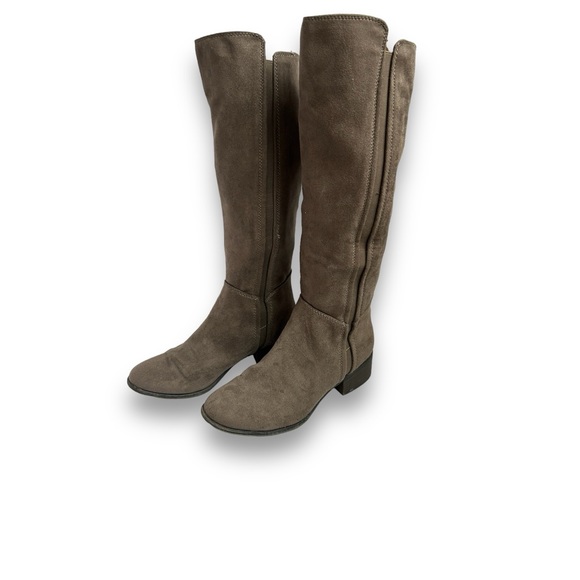 Knee High Faux Suede Riding Boots - Picture 2 of 7